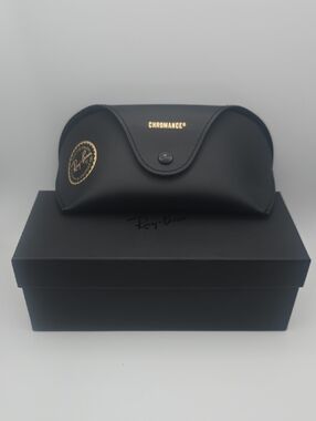 Ray-Ban Black Chromance Sunnies Case W/ Gold & Ray-Ban Box (EUC)🖤✨️🖤